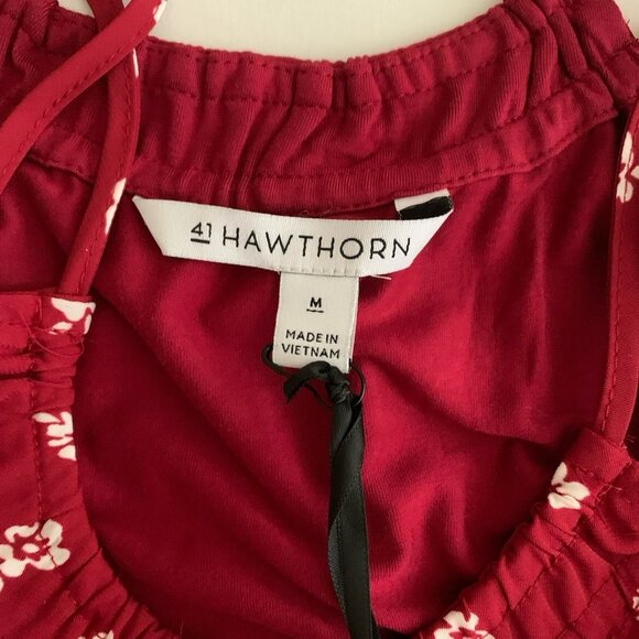 41 Hawthorn Red Floral Double Strap Sleeveless Top Size Medium NWT - Picture 6 of 8